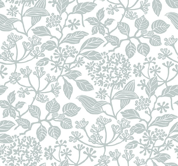 Rowen Light Blue Botanical Wallpaper