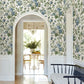 Beatrix Blue Vintage Floral Wallpaper
