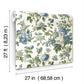 Beatrix Blue Vintage Floral Wallpaper