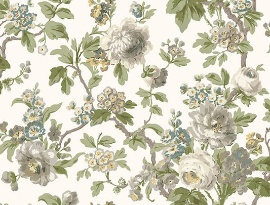 Beatrix Neutral Vintage Floral Wallpaper