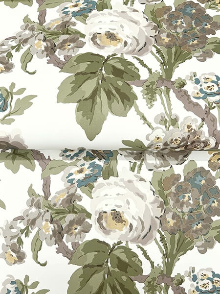 Beatrix Neutral Vintage Floral Wallpaper