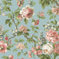 Beatrix Sky Blue Vintage Floral Wallpaper