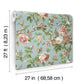Beatrix Sky Blue Vintage Floral Wallpaper