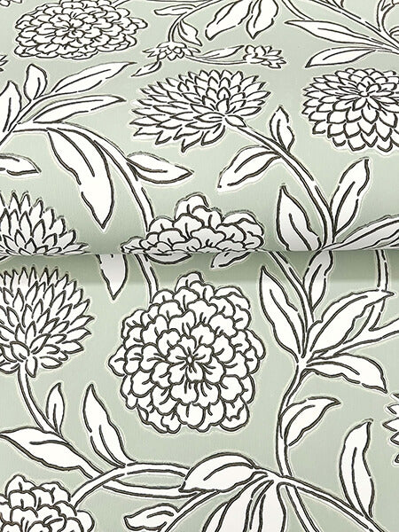 Chatsworth Garden Light Green Floral Trail Wallpaper