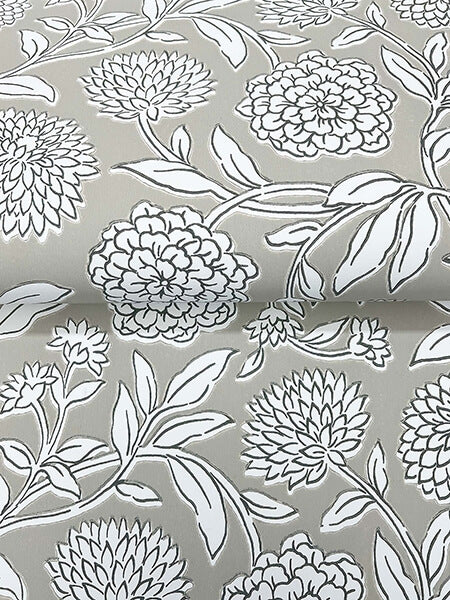 Chatsworth Garden Taupe Floral Trail Wallpaper