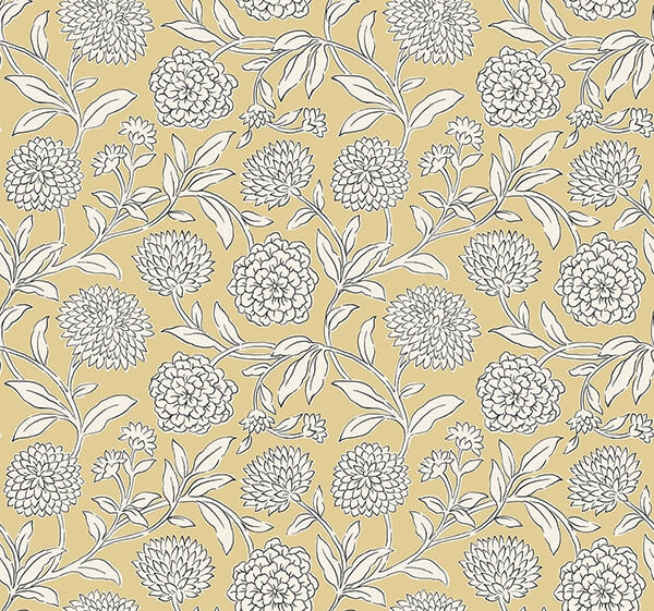 Chatsworth Garden Butter Floral Trail Wallpaper