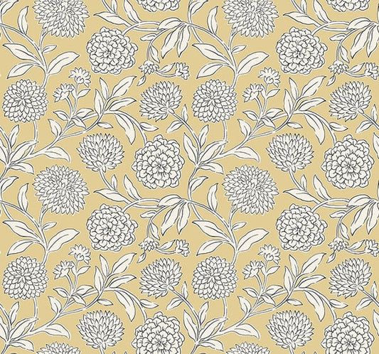 Chatsworth Garden Butter Floral Trail Wallpaper