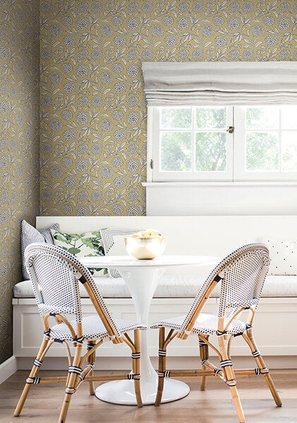 Chatsworth Garden Butter Floral Trail Wallpaper
