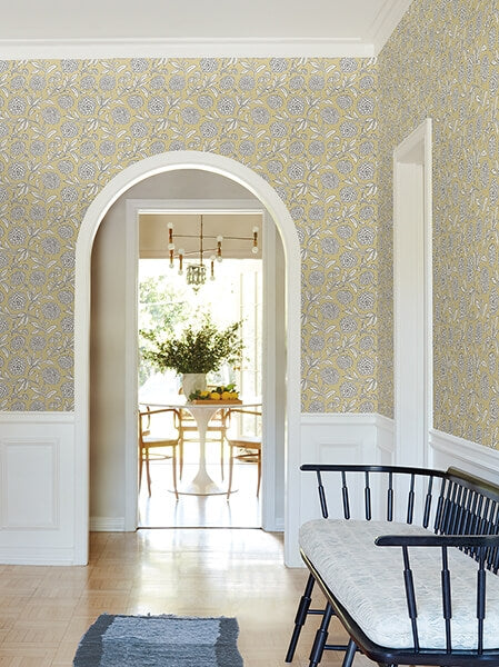 Chatsworth Garden Butter Floral Trail Wallpaper