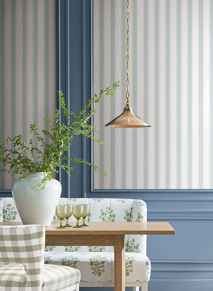 Tilford Light Blue Awning Stripe Wallpaper