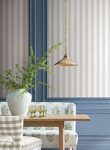 Tilford Light Grey Awning Stripe Wallpaper