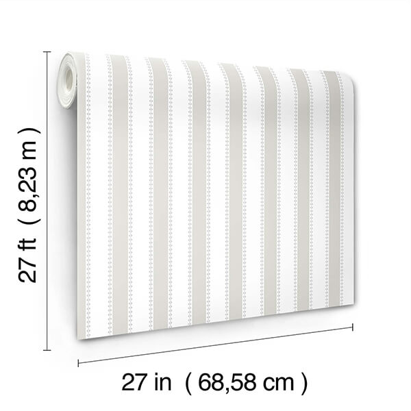 Tilford Light Grey Awning Stripe Wallpaper