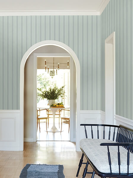 Tilford Blue Awning Stripe Wallpaper
