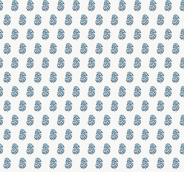 Sylvie Blue Floral Wallpaper