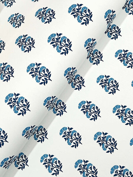 Sylvie Blue Floral Wallpaper