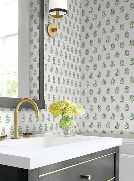 Sylvie Green Floral Wallpaper