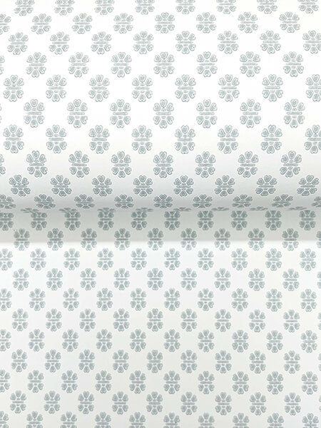 Brioni Light Blue Floral Stamp Wallpaper
