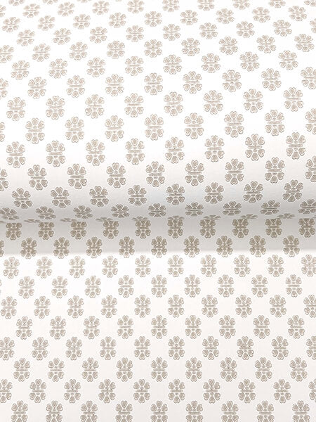 Brioni Beige Floral Stamp Wallpaper