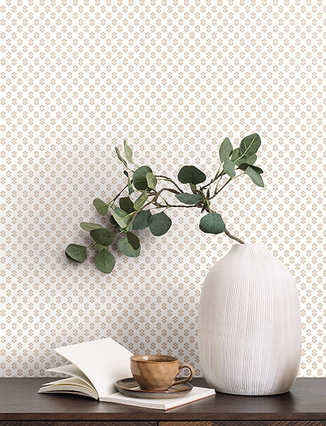 Brioni Rose Floral Stamp Wallpaper