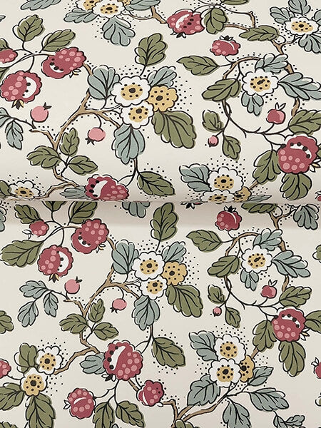 Framboise Merlot Berry Vines Wallpaper