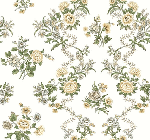 Genevieve Butter Floral Trail Wallpaper
