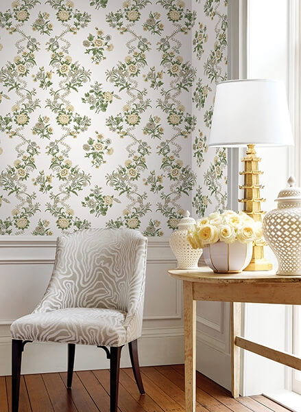 Genevieve Butter Floral Trail Wallpaper