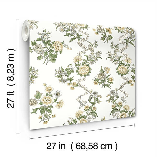 Genevieve Butter Floral Trail Wallpaper