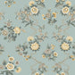 Genevieve Harbor Blue Floral Trail Wallpaper