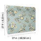 Genevieve Harbor Blue Floral Trail Wallpaper