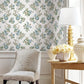 Genevieve Sapphire Floral Trail Wallpaper