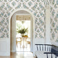 Genevieve Sapphire Floral Trail Wallpaper