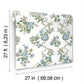 Genevieve Sapphire Floral Trail Wallpaper