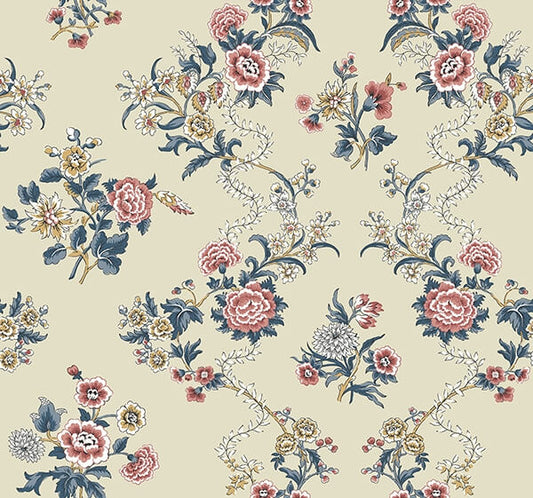 Genevieve Rose Floral Trail Wallpaper