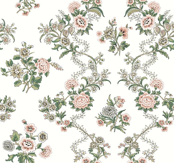 Genevieve Blush Floral Trail Wallpaper