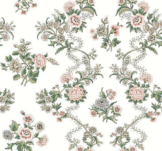 Genevieve Blush Floral Trail Wallpaper
