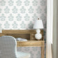 Souci Light Blue Marigolds Wallpaper