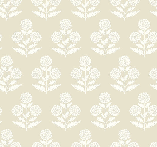 Souci Beige Marigolds Wallpaper
