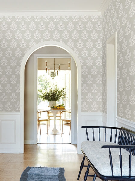 Souci Beige Marigolds Wallpaper
