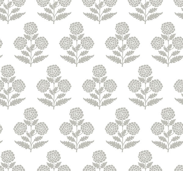Souci Grey Marigolds Wallpaper