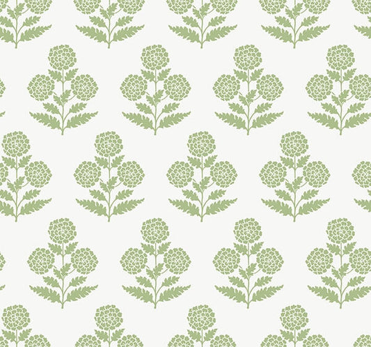 Souci Green Marigolds Wallpaper