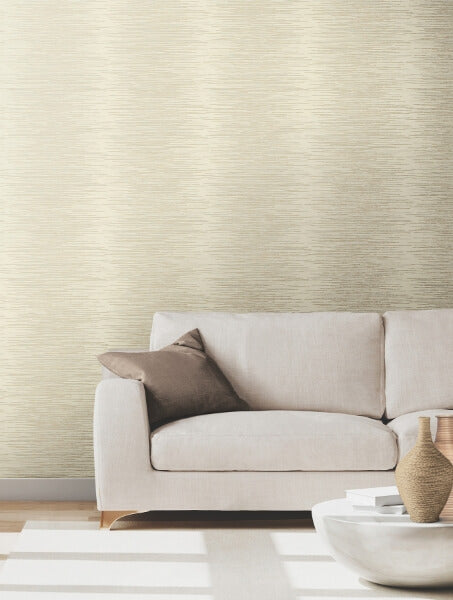Operetta Cream Metallic Columns Wallpaper