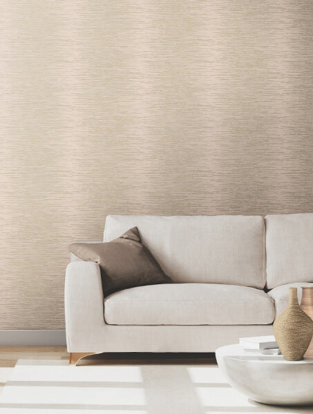 Operetta Blush Metallic Columns Wallpaper