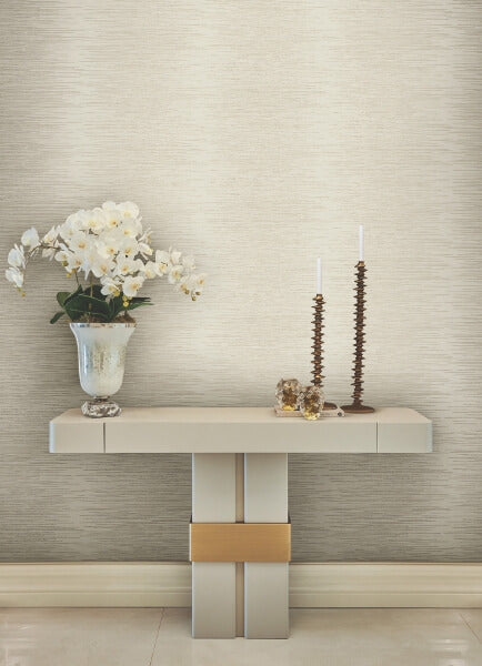 Operetta Ivory Metallic Columns Wallpaper