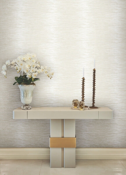 Operetta White Metallic Columns Wallpaper