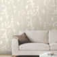Ginkgo Silhouette Taupe Cork Wallpaper