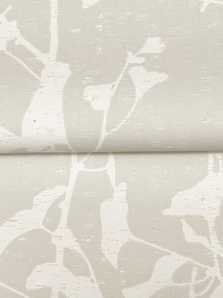 Ginkgo Silhouette Taupe Cork Wallpaper