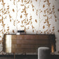 Ginkgo Silhouette Light Brown Cork Wallpaper