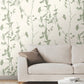 Ginkgo Silhouette Sage Cork Wallpaper