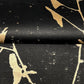 Ginkgo Silhouette Black & Gold Cork Wallpaper