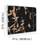 Ginkgo Silhouette Black & Gold Cork Wallpaper